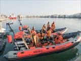 Paraplegic refugee rescue operation in the maritime region of Chios